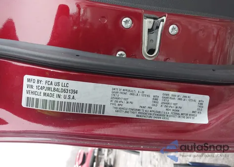 2020 Jeep Cherokee Latitude Plus 4X4 z USA, uszkodzony, nr VIN 1C4PJMLB4LD631394